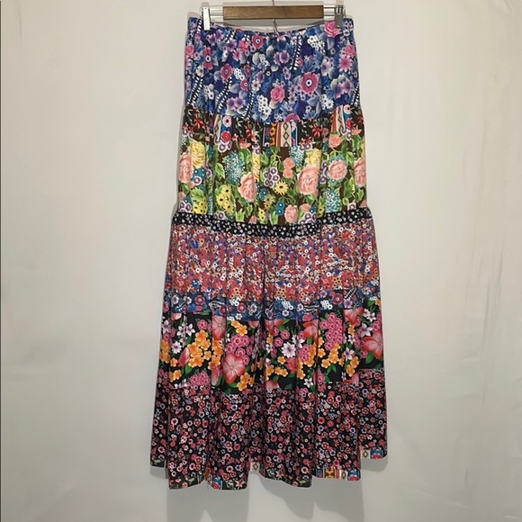 Ursime Boho Floral Patchwork Skirt - Multicolor Sz 2X - Picture 2 of 9